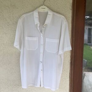 GEIGER OF AUSTRIA 100% COTTON BLOUSE. DETACHABLE COLLAR